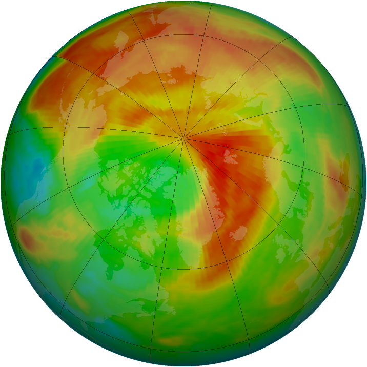 Arctic ozone map for 20 March 2000